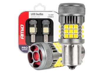 Amio - P21W BA15S 12/24V 6.000K 36x3030 SMD LED CAN-BUS ΛΕΥΚΟ PRO SERIES 2ΤΕΜ. (03722/AM)