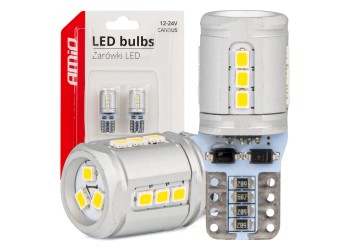 Amio - T10e W5W 12/24V 15x2016 SMD LED CAN-BUS ΛΕΥΚΟ 2ΤΕΜ. (03723/AM)
