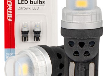 Amio - ΛΑΜΠΑΚΙΑ T10 W5W 12/24V 2x3020 SMD LED ΛΕΥΚΟ PURE LIGHT SERIES - 2 Τεμ. (03726/AM)