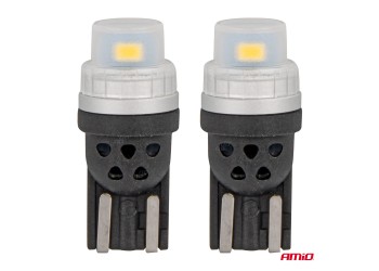 Amio - ΛΑΜΠΑΚΙΑ T10 W5W 12/24V 2x3020 SMD LED ΛΕΥΚΟ PURE LIGHT SERIES - 2 Τεμ. (03726/AM)