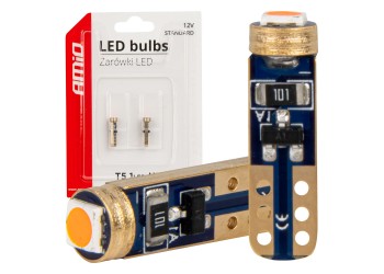 Amio - ΛΑΜΠΑΚΙΑ T5 W1W 12V 1SMD LED ΚΟΚΚΙΝΑ - 2 ΤΕΜ. (03727/AM)