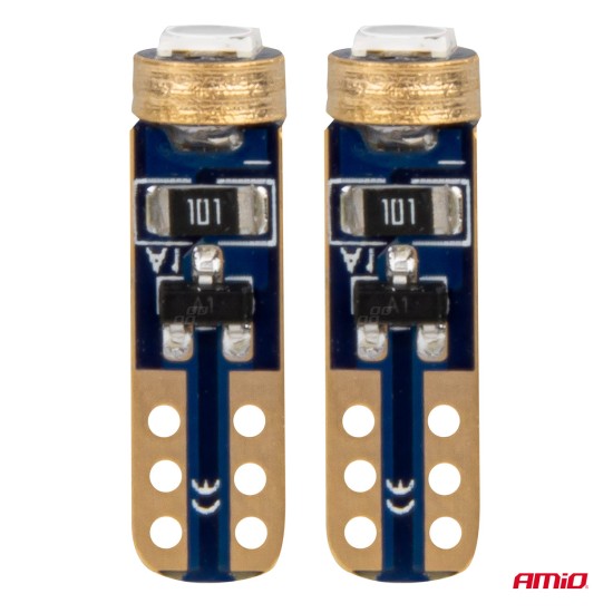 Amio - ΛΑΜΠΑΚΙΑ T5 W1W 12V 1SMD LED ΜΠΛΕ - 2 ΤΕΜ. (03728/AM)