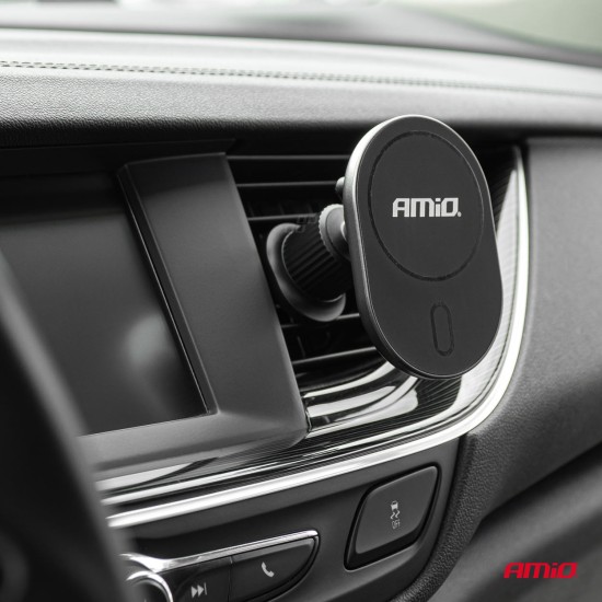 Amio - ΒΑΣΗ ΣΤΗΡΙΞΗΣ ΚΙΝΗΤΟΥ ΓΙΑ ΑΕΡΑΓΩΓΟ ΜΑΓΝΗΤΙΚΗ ΜΕ ΑΣΥΡΜΑΤΗ ΦΟΡΤΙΣΗ QUICK CHARGE 2A MAX15W MY MAG - 1 Τεμ. (03769/AM)