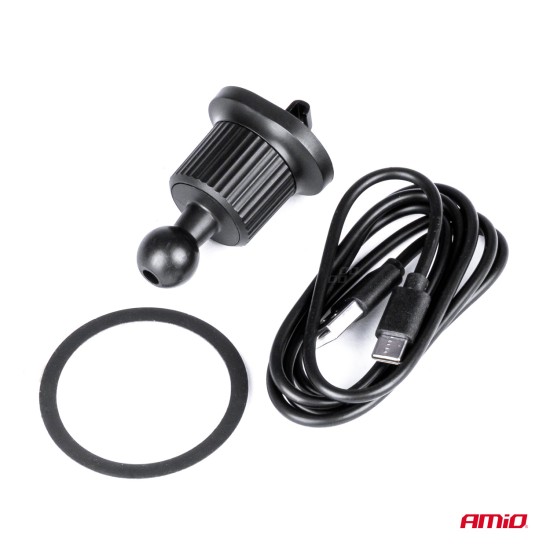 Amio - ΒΑΣΗ ΣΤΗΡΙΞΗΣ ΚΙΝΗΤΟΥ ΓΙΑ ΑΕΡΑΓΩΓΟ ΜΑΓΝΗΤΙΚΗ ΜΕ ΑΣΥΡΜΑΤΗ ΦΟΡΤΙΣΗ QUICK CHARGE 2A MAX15W MY MAG - 1 Τεμ. (03769/AM)