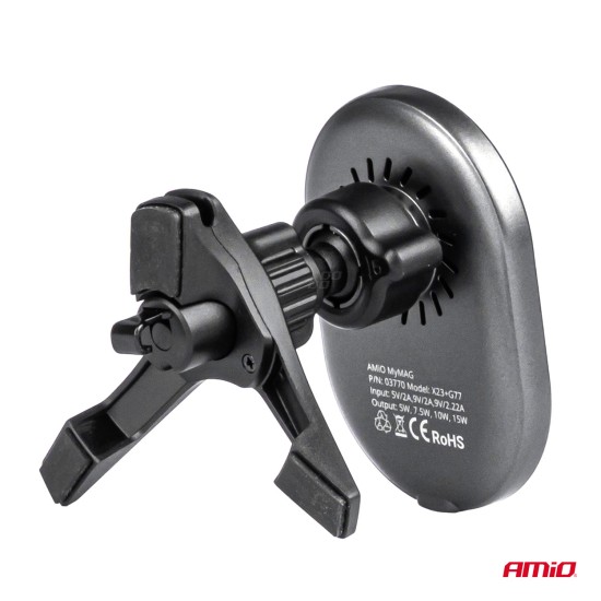 Amio - ΒΑΣΗ ΣΤΗΡΙΞΗΣ ΚΙΝΗΤΟΥ ΓΙΑ ΑΕΡΑΓΩΓΟ ΜΑΓΝΗΤΙΚΗ ΜΕ ΑΣΥΡΜΑΤΗ ΦΟΡΤΙΣΗ QUICK CHARGE 2A MAX15W MY MAG - 1 Τεμ. (03770/AM)