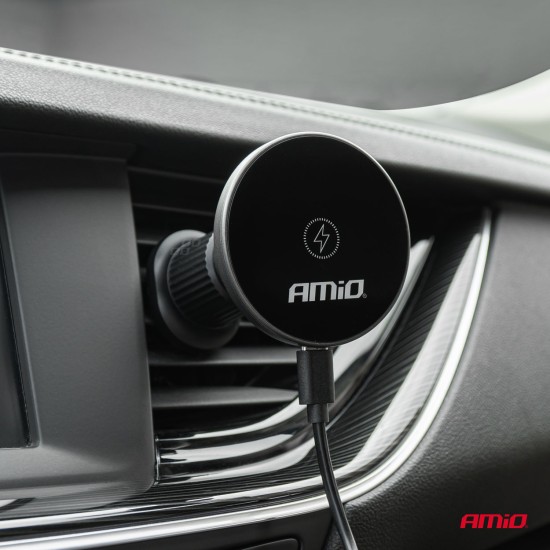 Amio - ΒΑΣΗ ΣΤΗΡΙΞΗΣ ΚΙΝΗΤΟΥ ΓΙΑ ΑΕΡΑΓΩΓΟ ΜΑΓΝΗΤΙΚΗ ΜΕ ΑΣΥΡΜΑΤΗ ΦΟΡΤΙΣΗ QUICK CHARGE 2A MAX15W MY MAG - 1 Τεμ. (03773/AM)