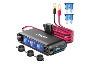 Amio - ΑΝΤΑΠΤΟΡΑΣ ΑΝΑΠΤΗΡΑ ΜΕ ΒΟΛΤΟΜΕΤΡΟ ΜΕ 3 ΥΠΟΔΟΧΕΣ USB-C+USB-C12/24V 300W 5V/3AQC - 1 Τεμ. (03782/AM)