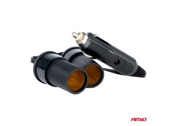Amio - ΑΝΤΑΠΤΟΡΑΣ ΑΝΑΠΤΗΡΑ ΔΙΠΛΟΣ ΜΕ ΚΑΛΩΔΙΟ 12/24V - 1 τεμ. (03801/AM)