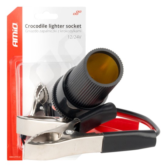 Amio - ΥΠΟΔΟΧΗ ΓΙΑ ΦΙΣ ΑΝΑΠΤΗΡΑ ΜΕ ΚΡΟΚΟΔΕΙΛΑΚΙΑ 12/24V 15cm - 1 ΤΕΜ. (03803/AM)