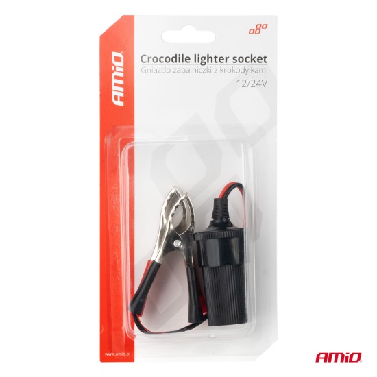 Amio - ΥΠΟΔΟΧΗ ΓΙΑ ΦΙΣ ΑΝΑΠΤΗΡΑ ΜΕ ΚΡΟΚΟΔΕΙΛΑΚΙΑ 12/24V 15cm - 1 ΤΕΜ. (03803/AM)