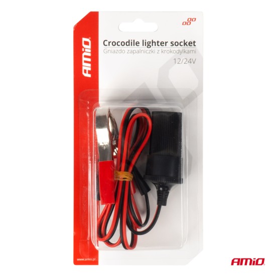 Amio - ΥΠΟΔΟΧΗ ΓΙΑ ΦΙΣ ΑΝΑΠΤΗΡΑ ΜΕ ΚΡΟΚΟΔΕΙΛΑΚΙΑ 12/24V 100cm - 1 Τεμ. (03804/AM)