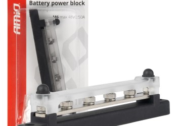 Amio - ΜΠΑΡΑ ΚΑΛΩΔΙΩΝ / ΤΕΡΜΑΤΙΚΟ 4 ΘΕΣΕΩΝ M6 max 48V - 1 Τεμ. (03808/AM)