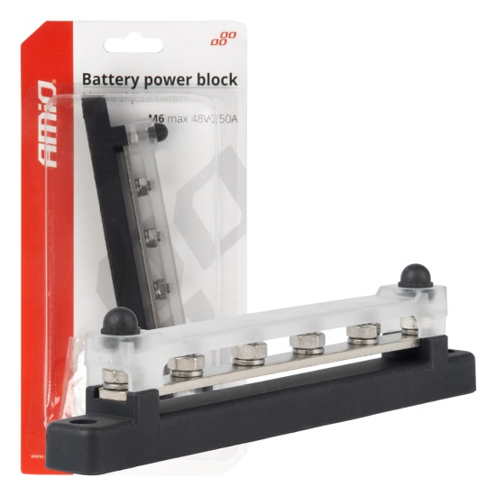 Amio - ΜΠΑΡΑ ΚΑΛΩΔΙΩΝ / ΤΕΡΜΑΤΙΚΟ 4 ΘΕΣΕΩΝ M6 max 48V - 1 Τεμ. (03808/AM)