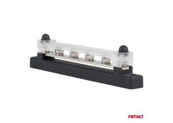 Amio - ΜΠΑΡΑ ΚΑΛΩΔΙΩΝ / ΤΕΡΜΑΤΙΚΟ 4 ΘΕΣΕΩΝ M6 max 48V - 1 Τεμ. (03808/AM)