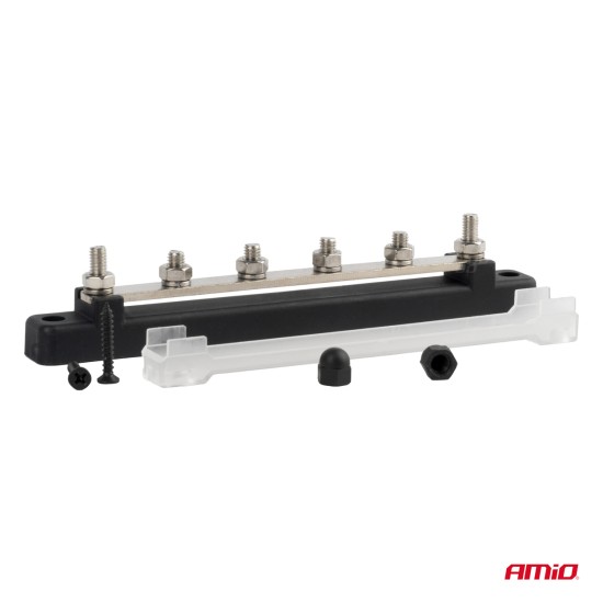 Amio - ΜΠΑΡΑ ΚΑΛΩΔΙΩΝ / ΤΕΡΜΑΤΙΚΟ 4 ΘΕΣΕΩΝ M6 max 48V - 1 Τεμ. (03808/AM)