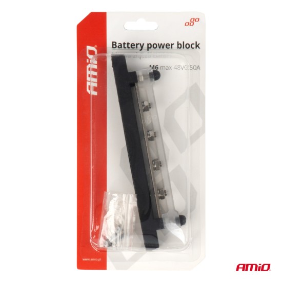 Amio - ΜΠΑΡΑ ΚΑΛΩΔΙΩΝ / ΤΕΡΜΑΤΙΚΟ 4 ΘΕΣΕΩΝ M6 max 48V - 1 Τεμ. (03808/AM)