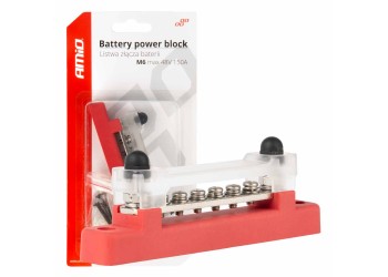 Amio - ΜΠΑΡΑ ΚΑΛΩΔΙΩΝ / ΤΕΡΜΑΤΙΚΟ 6 ΘΕΣΕΩΝ max 48V​ ΚΟΚΚΙΝΟ - 1 Τεμ. (03810/AM)