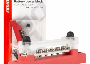 Amio - ΜΠΑΡΑ ΚΑΛΩΔΙΩΝ / ΤΕΡΜΑΤΙΚΟ 6 ΘΕΣΕΩΝ max 48V​ ΚΟΚΚΙΝΟ - 1 Τεμ. (03810/AM)