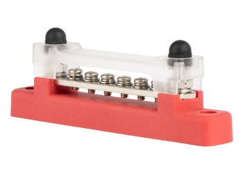 Amio - ΜΠΑΡΑ ΚΑΛΩΔΙΩΝ / ΤΕΡΜΑΤΙΚΟ 6 ΘΕΣΕΩΝ max 48V​ ΚΟΚΚΙΝΟ - 1 Τεμ. (03810/AM)