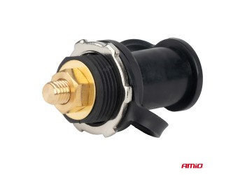 Amio - ΠΟΛΟΣ ΜΠΑΤΑΡΙΑΣ ΑΡΝΗΤΙΚΟΣ 3/8'' M10 max.48V 250A ΣΕ ΜΑΥΡΟ ΧΡΩΜΑ ΜΕ ΚΑΠΑΚΙ - 1 Τεμ. (03813/AM)