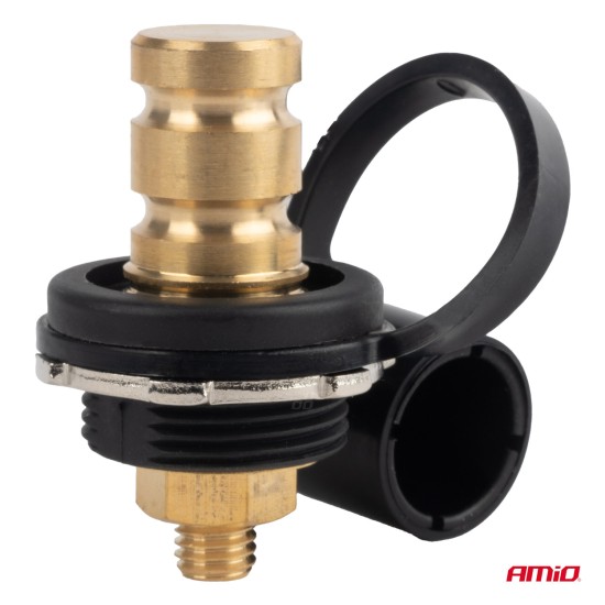 Amio - ΠΟΛΟΣ ΜΠΑΤΑΡΙΑΣ ΑΡΝΗΤΙΚΟΣ 3/8'' M10 max.48V 250A ΣΕ ΜΑΥΡΟ ΧΡΩΜΑ ΜΕ ΚΑΠΑΚΙ - 1 Τεμ. (03813/AM)