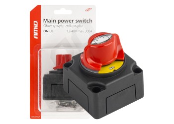 Amio - ΔΙΑΚΟΠΤΗΣ POWER-OFF ΜΠΑΤΑΡΙΑΣ ΣΕ ΒΑΣΗ 12-48V 300A ΜΑΥΡΟ/ΚΟΚΚΙΝΟ - 1 Τεμ. (03838/AM)