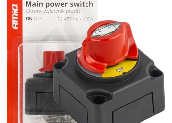 Amio - ΔΙΑΚΟΠΤΗΣ POWER-OFF ΜΠΑΤΑΡΙΑΣ ΣΕ ΒΑΣΗ 12-48V 300A ΜΑΥΡΟ/ΚΟΚΚΙΝΟ - 1 Τεμ. (03838/AM)