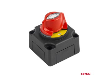 Amio - ΔΙΑΚΟΠΤΗΣ POWER-OFF ΜΠΑΤΑΡΙΑΣ ΣΕ ΒΑΣΗ 12-48V 300A ΜΑΥΡΟ/ΚΟΚΚΙΝΟ - 1 Τεμ. (03838/AM)