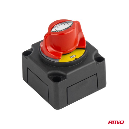 Amio - ΔΙΑΚΟΠΤΗΣ POWER-OFF ΜΠΑΤΑΡΙΑΣ ΣΕ ΒΑΣΗ 12-48V 300A ΜΑΥΡΟ/ΚΟΚΚΙΝΟ - 1 Τεμ. (03838/AM)