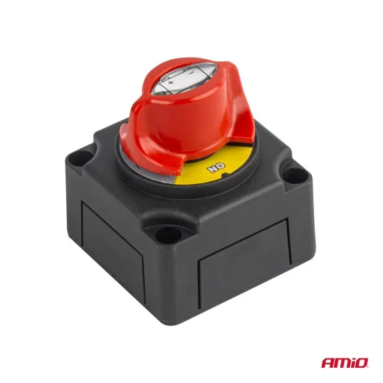 Amio - ΔΙΑΚΟΠΤΗΣ POWER-OFF ΜΠΑΤΑΡΙΑΣ ΣΕ ΒΑΣΗ 12-48V 300A ΜΑΥΡΟ/ΚΟΚΚΙΝΟ - 1 Τεμ. (03838/AM)