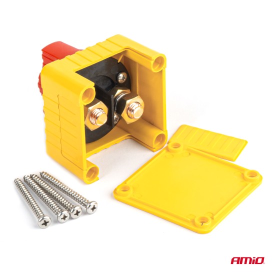 Amio - ΔΙΑΚΟΠΤΗΣ POWER-OFF ΜΠΑΤΑΡΙΑΣ ΣΕ ΒΑΣΗ 12-48V 300A ΜΑΥΡΟ/ΧΡΥΣΟ - 1 Τεμ. (03839/AM)