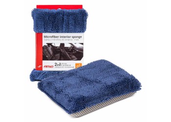 Amio - ΣΦΟΥΓΓΑΡΙ ΓΥΑΛΙΣΜΑΤΟΣ ΕΣΩΤΕΡΙΚΟΥ ΧΩΡΟΥ ΜΙΚΡΟΦΙΜΠΡΑ 2in1 15x10x3cm - 1 ΤΕΜ. (03844/AM)