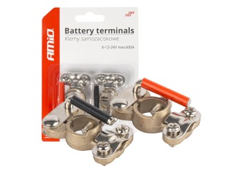 Amio - ΠΟΛΟΙ ΜΠΑΤΑΡΙΑΣ ΤΑΧΕΙΑΣ ΑΠΕΛΕΥΘΕΡΩΣΗΣ ΧΑΛΚΟΥ 600A PLUS MINUS - 2 Τεμ. (03846/AM)