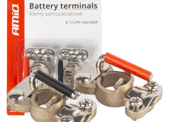 Amio - ΠΟΛΟΙ ΜΠΑΤΑΡΙΑΣ ΤΑΧΕΙΑΣ ΑΠΕΛΕΥΘΕΡΩΣΗΣ ΧΑΛΚΟΥ 600A PLUS MINUS - 2 Τεμ. (03846/AM)