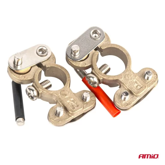 Amio - ΠΟΛΟΙ ΜΠΑΤΑΡΙΑΣ ΤΑΧΕΙΑΣ ΑΠΕΛΕΥΘΕΡΩΣΗΣ ΧΑΛΚΟΥ 600A PLUS MINUS - 2 Τεμ. (03846/AM)