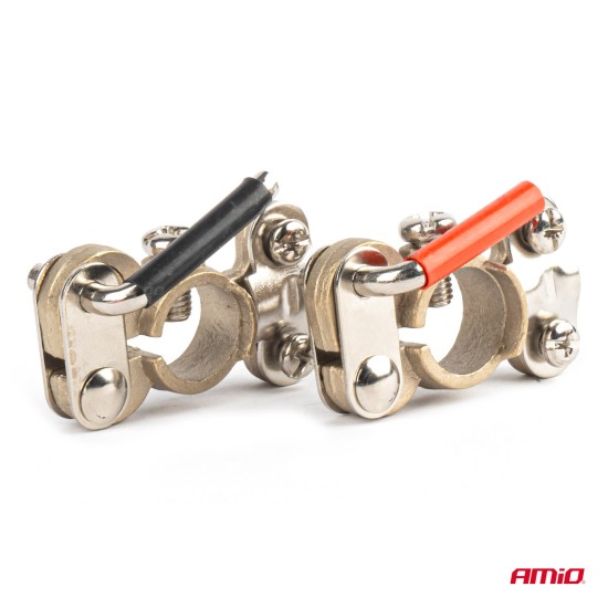 Amio - ΠΟΛΟΙ ΜΠΑΤΑΡΙΑΣ ΤΑΧΕΙΑΣ ΑΠΕΛΕΥΘΕΡΩΣΗΣ ΧΑΛΚΟΥ 600A PLUS MINUS - 2 Τεμ. (03846/AM)