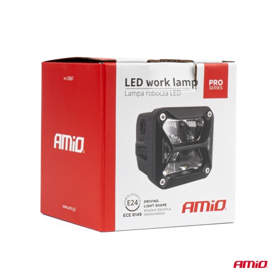 Amio - ΠΡΟΒΟΛΕΑΣ ΟΔΗΓΗΣΗΣ LED PRO IP67 10-30V 18W ΤΕΤΡΑΓΩΝΟΣ 82x78x76mm - 1 ΤΕΜ. (03867/AM)