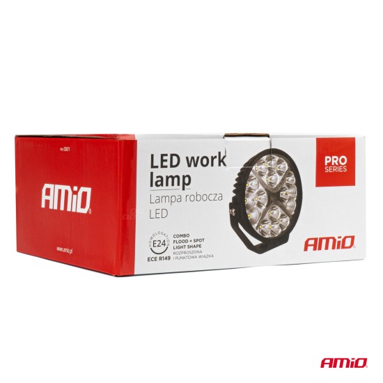 Amio - ΠΡΟΒΟΛΕΑΣ ΟΔΗΓΗΣΗΣ ΣΤΡΟΓΓΥΛΟΣ LED PRO IP67 9600lm 10-30V - 80W - 6000K - 16 LED - 178x178x65mm - 1 ΤΕΜ. (03871/AM)