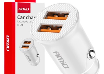 Amio - ΦΟΡΤΙΣΤΗΣ ΑΝΑΠΤΗΡΑ 12/24V ΜΕ 2 ΘΥΡΕΣ 2xUSB 10.5W 5V/2.1A ΛΕΥΚΟΣ - 1 Τεμ. (03872/AM)