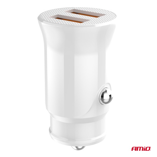 Amio - ΦΟΡΤΙΣΤΗΣ ΑΝΑΠΤΗΡΑ 12/24V ΜΕ 2 ΘΥΡΕΣ 2xUSB 10.5W 5V/2.1A ΛΕΥΚΟΣ - 1 Τεμ. (03872/AM)