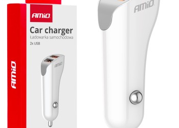 Amio - ΦΟΡΤΙΣΤΗΣ ΑΝΑΠΤΗΡΑ 12/24V ΜΕ 2 ΘΥΡΕΣ 2xUSB 10.5W 5V/2.1A ΛΕΥΚΟ - 1 Τεμ. (03874/AM)