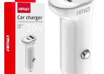 Amio - ΦΟΡΤΙΣΤΗΣ ΑΝΑΠΤΗΡΑ 12/24V ΜΕ 2 ΘΥΡΕΣ USB-C+USB 20W 5V/3AQC ΤΑΧΕΙΑΣ ΦΟΡΤΙΣΗΣ ΛΕΥΚΟΣ - 1 Τεμ. (03875/AM)