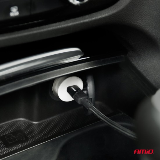 Amio - ΦΟΡΤΙΣΤΗΣ ΑΝΑΠΤΗΡΑ 12/24V ΜΕ 1 ΘΥΡΑ USB-C 20W 5V/3AQC ΤΑΧΕΙΑΣ ΦΟΡΤΙΣΗΣ ΛΕΥΚΟΣ - 1 Τεμ. (03876/AM)