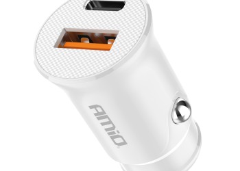 Amio - ΦΟΡΤΙΣΤΗΣ ΑΝΑΠΤΗΡΑ 12/24V ΜΕ 2 ΘΥΡΕΣ USB-C+USB 20W 5V/3AQC ΤΑΧΕΙΑΣ ΦΟΡΤΙΣΗΣ ΛΕΥΚΟΣ - 1 Τεμ. (03877/AM)