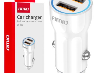 Amio - ΦΟΡΤΙΣΤΗΣ ΑΝΑΠΤΗΡΑ 12/24V ΜΕ 2 ΘΥΡΕΣ 2xUSB 10.5W 5V/2.1A ΛΕΥΚΟΣ - 1 Τεμ. (03879/AM)