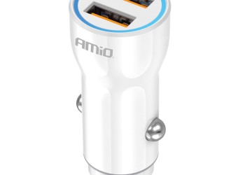 Amio - ΦΟΡΤΙΣΤΗΣ ΑΝΑΠΤΗΡΑ 12/24V ΜΕ 2 ΘΥΡΕΣ 2xUSB 10.5W 5V/2.1A ΛΕΥΚΟΣ - 1 Τεμ. (03879/AM)