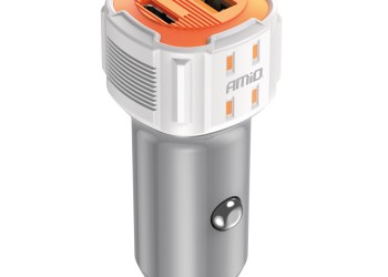 Amio - ΦΟΡΤΙΣΤΗΣ ΑΝΑΠΤΗΡΑ 12/24V ΜΕ 2 ΘΥΡΕΣ USB-C+USB 20W 5V/3AQC ΤΑΧΕΙΑΣ ΦΟΡΤΙΣΗΣ ΛΕΥΚΟΣ - 1 Τεμ. (03882/AM)