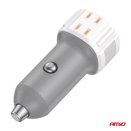 Amio - ΦΟΡΤΙΣΤΗΣ ΑΝΑΠΤΗΡΑ 12/24V ΜΕ 2 ΘΥΡΕΣ USB-C+USB 20W 5V/3AQC ΤΑΧΕΙΑΣ ΦΟΡΤΙΣΗΣ ΛΕΥΚΟΣ - 1 Τεμ. (03882/AM)