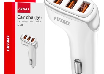 Amio - ΦΟΡΤΙΣΤΗΣ ΑΝΑΠΤΗΡΑ 12/24V ΜΕ 3 ΘΥΡΕΣ 3xUSB 15.5W 5V/3.1A ΛΕΥΚΟΣ - 1 Τεμ. (03885/AM)