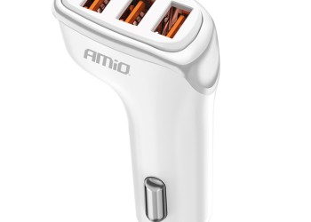Amio - ΦΟΡΤΙΣΤΗΣ ΑΝΑΠΤΗΡΑ 12/24V ΜΕ 3 ΘΥΡΕΣ 3xUSB 15.5W 5V/3.1A ΛΕΥΚΟΣ - 1 Τεμ. (03885/AM)